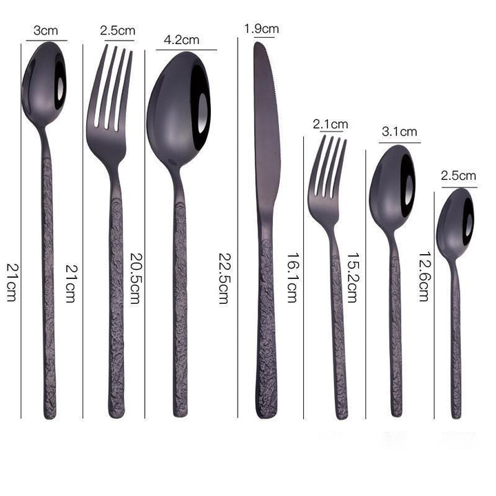 Embossed Textured Handle Steak Cutlery Western Cutlery set