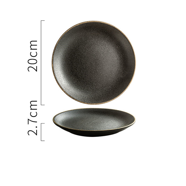 Creative Frosted Black Simple Fashion Ceramic Plate