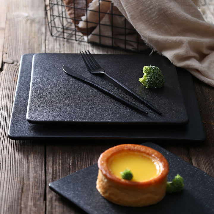 Matte black western food tableware