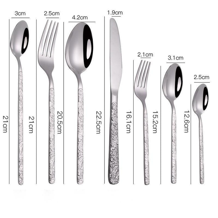 Embossed Textured Handle Steak Cutlery Western Cutlery set