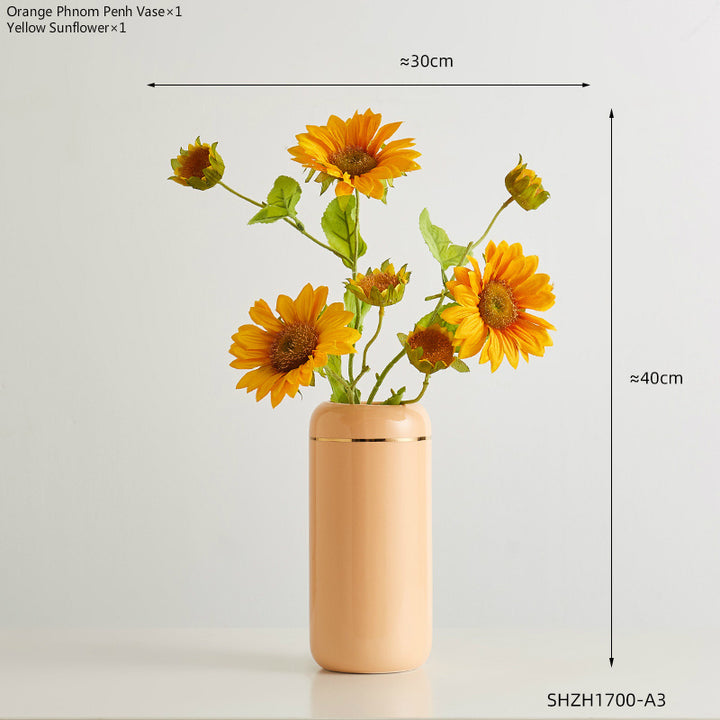 Straight Ceramic Vase Modern Minimalist Decoration Table Insert