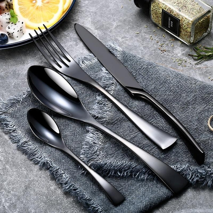 Cutlery Cutlery Stainless Steel Black Minimalist