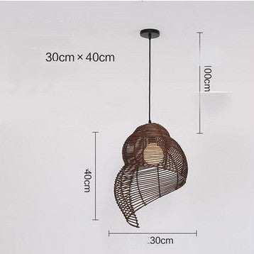 Rattan Pendant Light Creative Art Southeast Asia