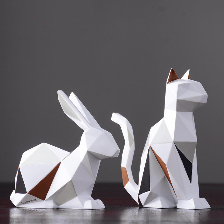 Modern Minimalist Geometric Animal Resin Crafts Ornaments