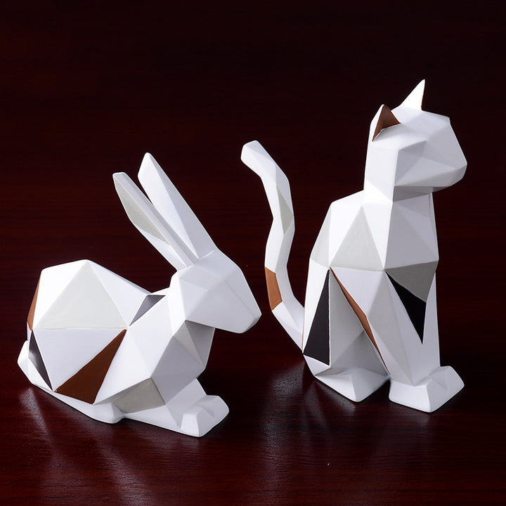 Modern Minimalist Geometric Animal Resin Crafts Ornaments