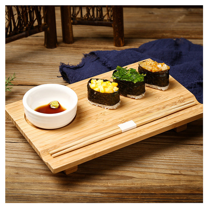 Bamboo wood sushi plate