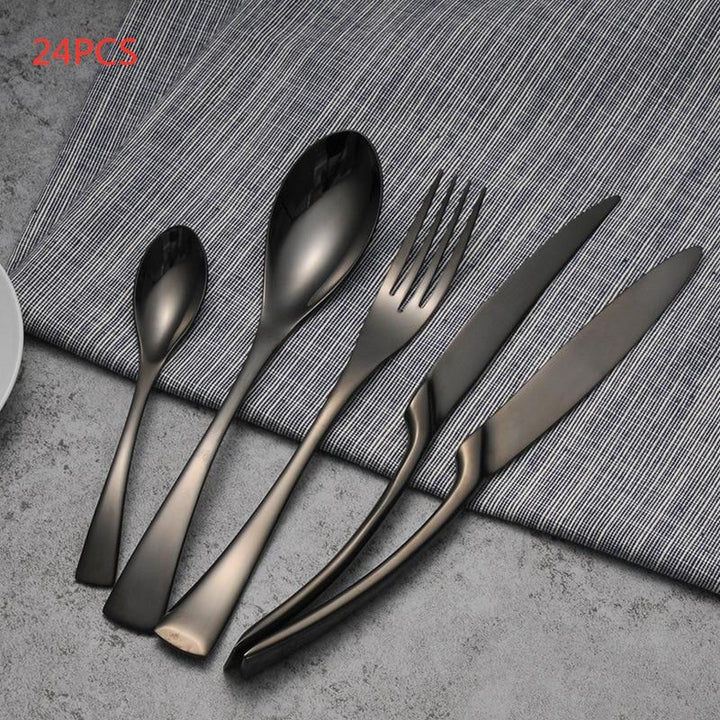 Elegance Noir Korean Cutlery Set