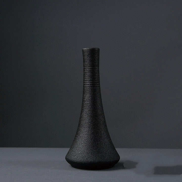 Creative black ceramic small vase