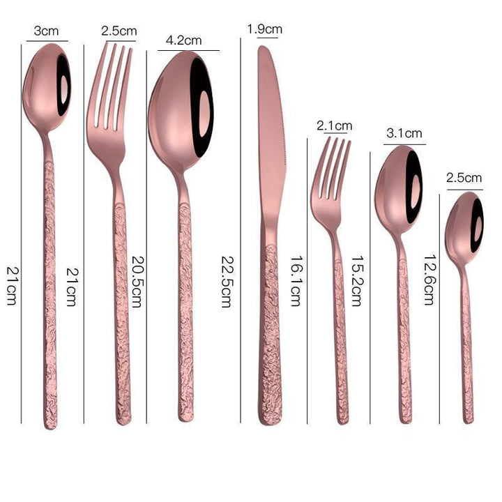 Embossed Textured Handle Steak Cutlery Western Cutlery set