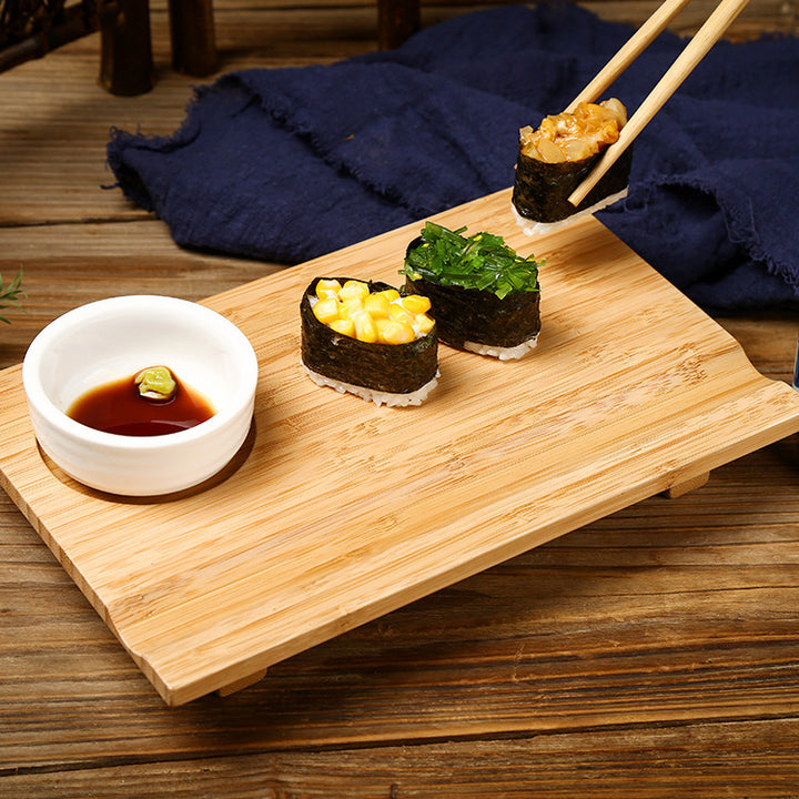 Bamboo wood sushi plate