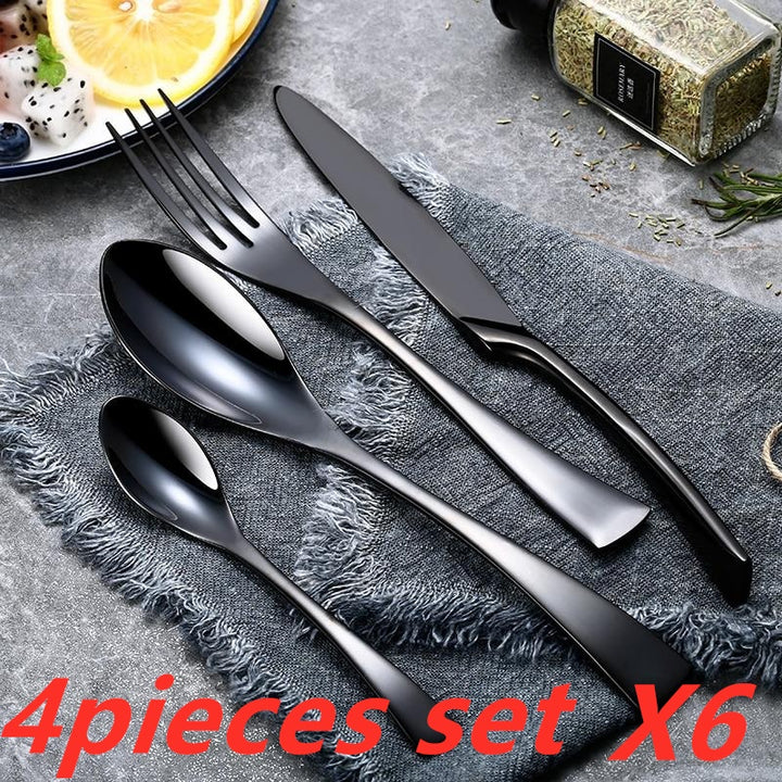 Cutlery Cutlery Stainless Steel Black Minimalist