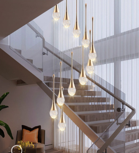 OctaGlow Minimalist Staircase Chandelier