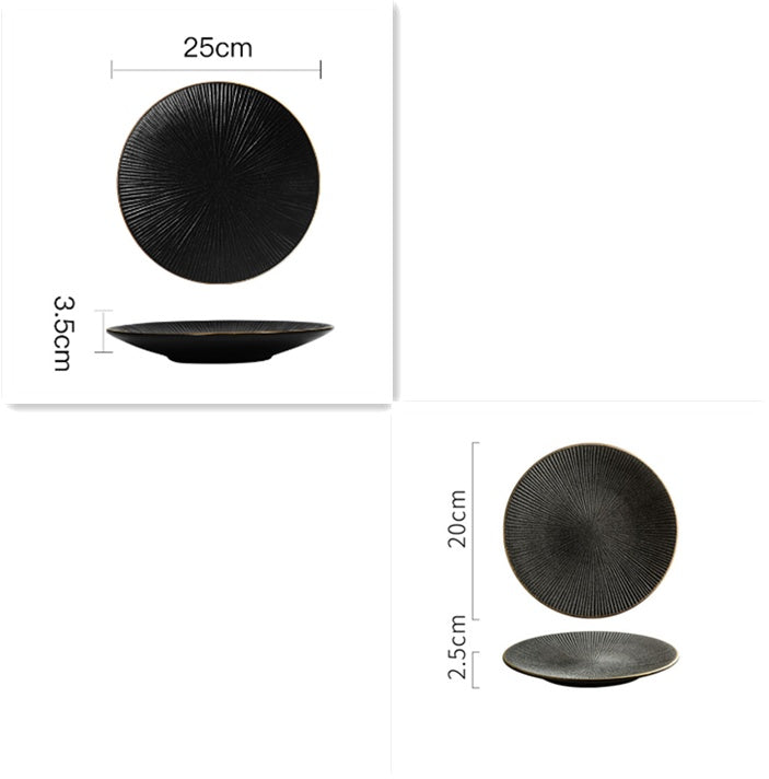 Creative Frosted Black Simple Fashion Ceramic Plate