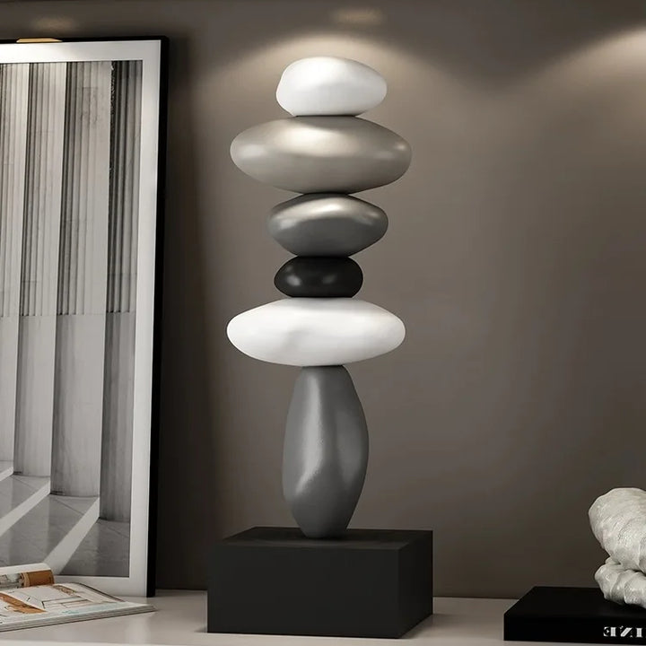 Modern Art Feng Shui Stone Resin Sculpture Wine Cabinet Decor Living Room Desktop Home Decoration Stone Statue Model Figurines