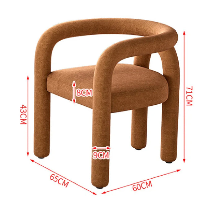 Curved Cashmere Chair Model Room Backrest Leisure New Hot 2024