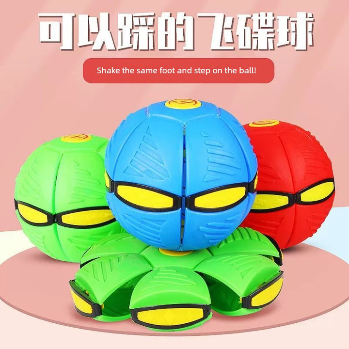 New Arrival Magic Flying Saucer Ball Luminous Deformation Elastic Stepping Ball Kids Puzzle Indoor Ball Toys Factory Direct Sales