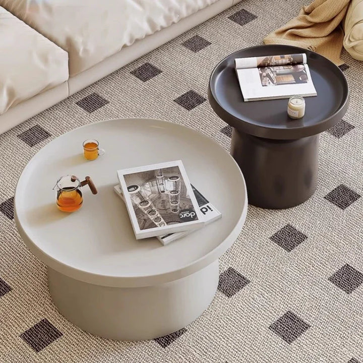 Round Black Small Coffee Table Simple Minimalist