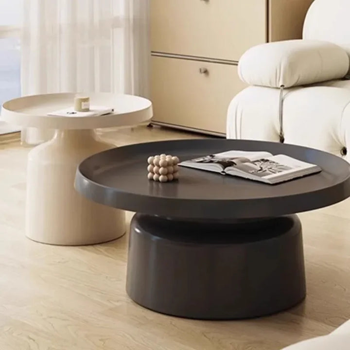 Round Black Small Coffee Table Simple Minimalist