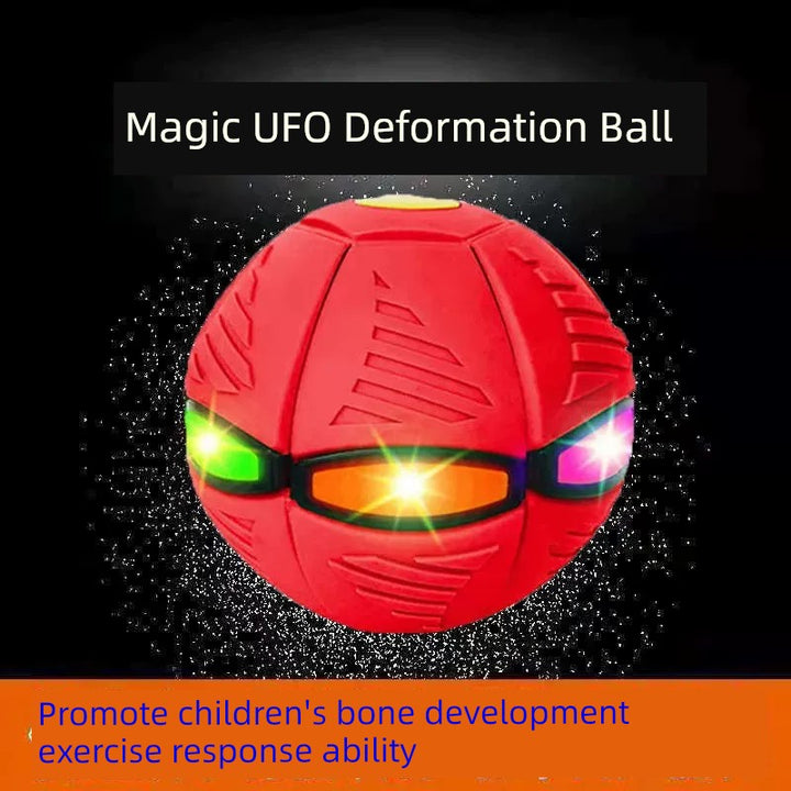 New Arrival Magic Flying Saucer Ball Luminous Deformation Elastic Stepping Ball Kids Puzzle Indoor Ball Toys Factory Direct Sales