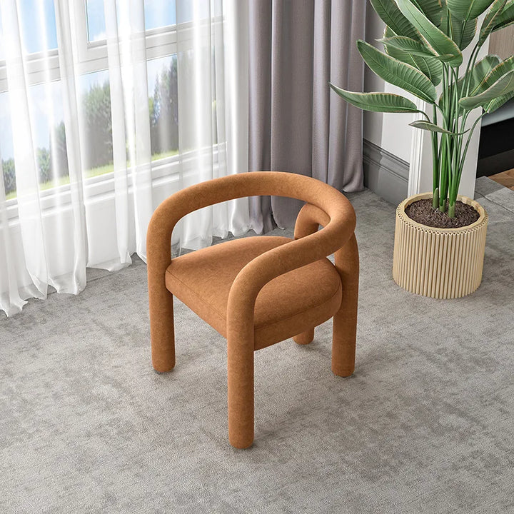 Curved Cashmere Chair Model Room Backrest Leisure New Hot 2024