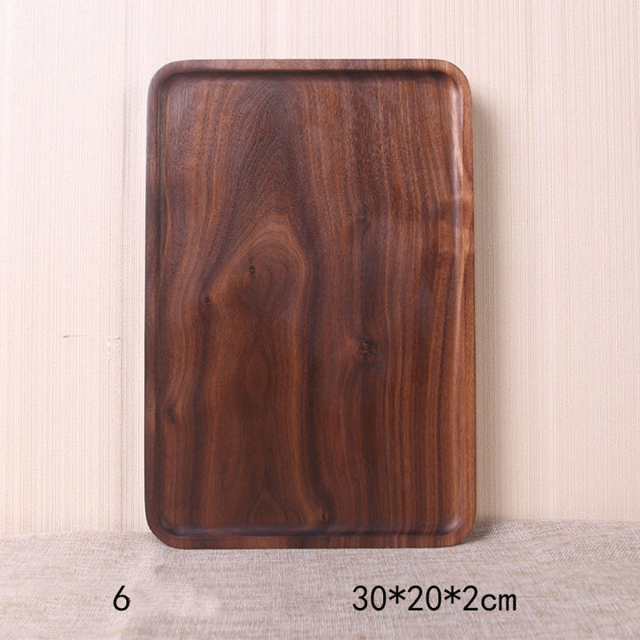 Japanese Style Wooden Black Walnut Rectangular Dinner Plate