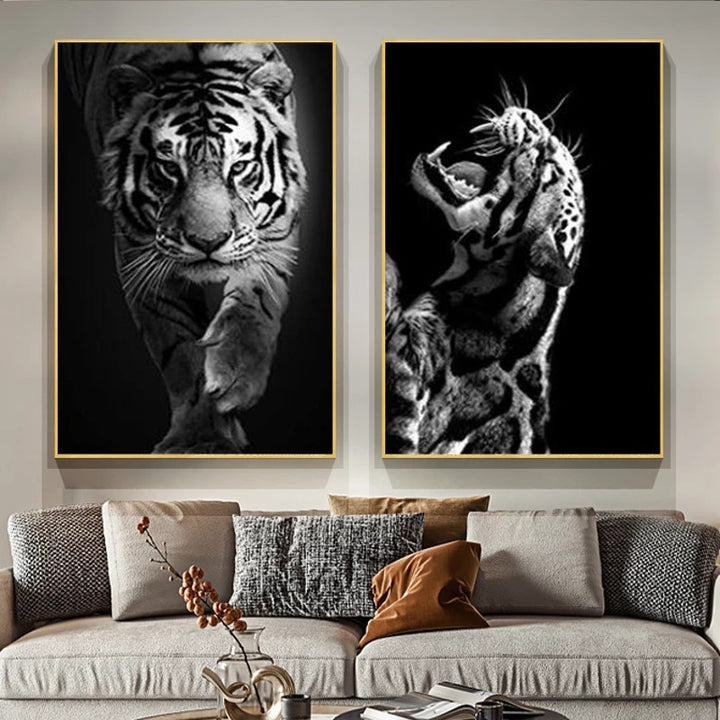 Monochrome Tiger Canvas Art