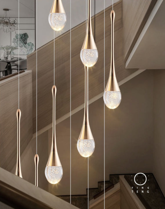 OctaGlow Minimalist Staircase Chandelier