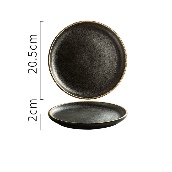 Creative Frosted Black Simple Fashion Ceramic Plate