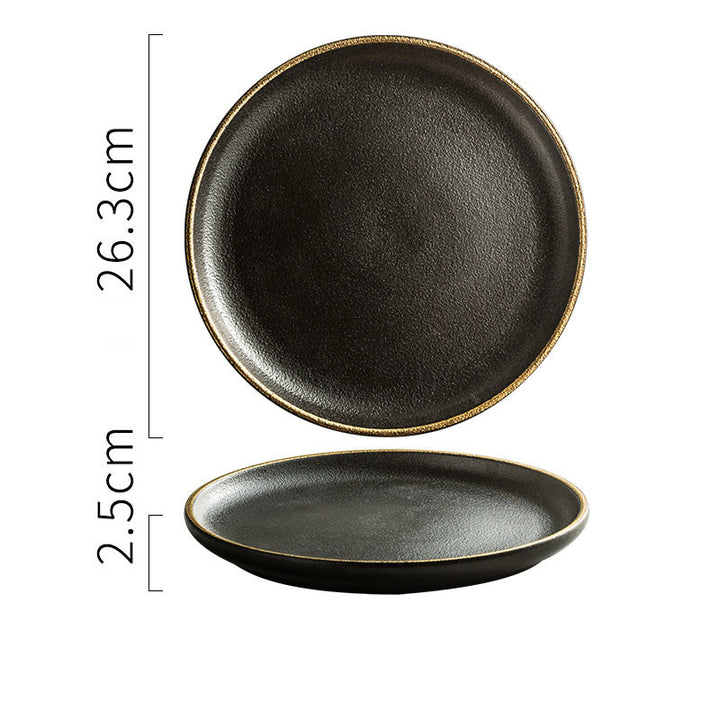 Creative Frosted Black Simple Fashion Ceramic Plate