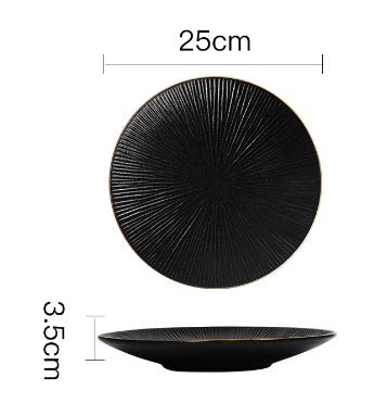 Creative Frosted Black Simple Fashion Ceramic Plate