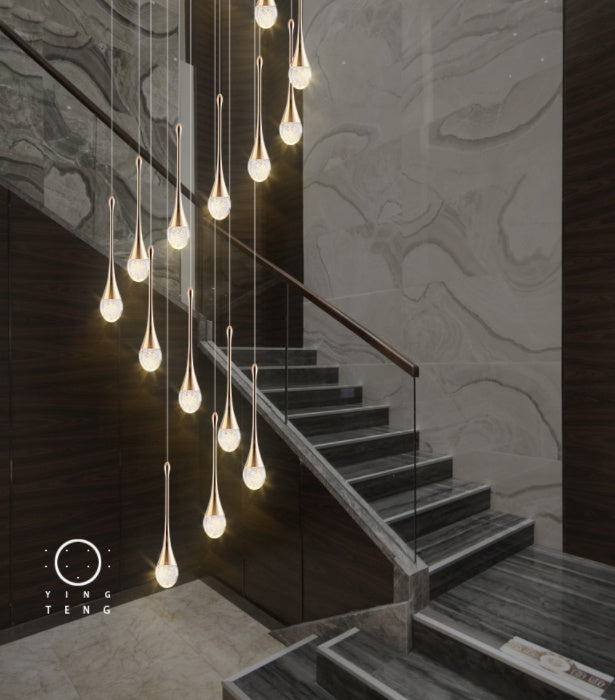 OctaGlow Minimalist Staircase Chandelier